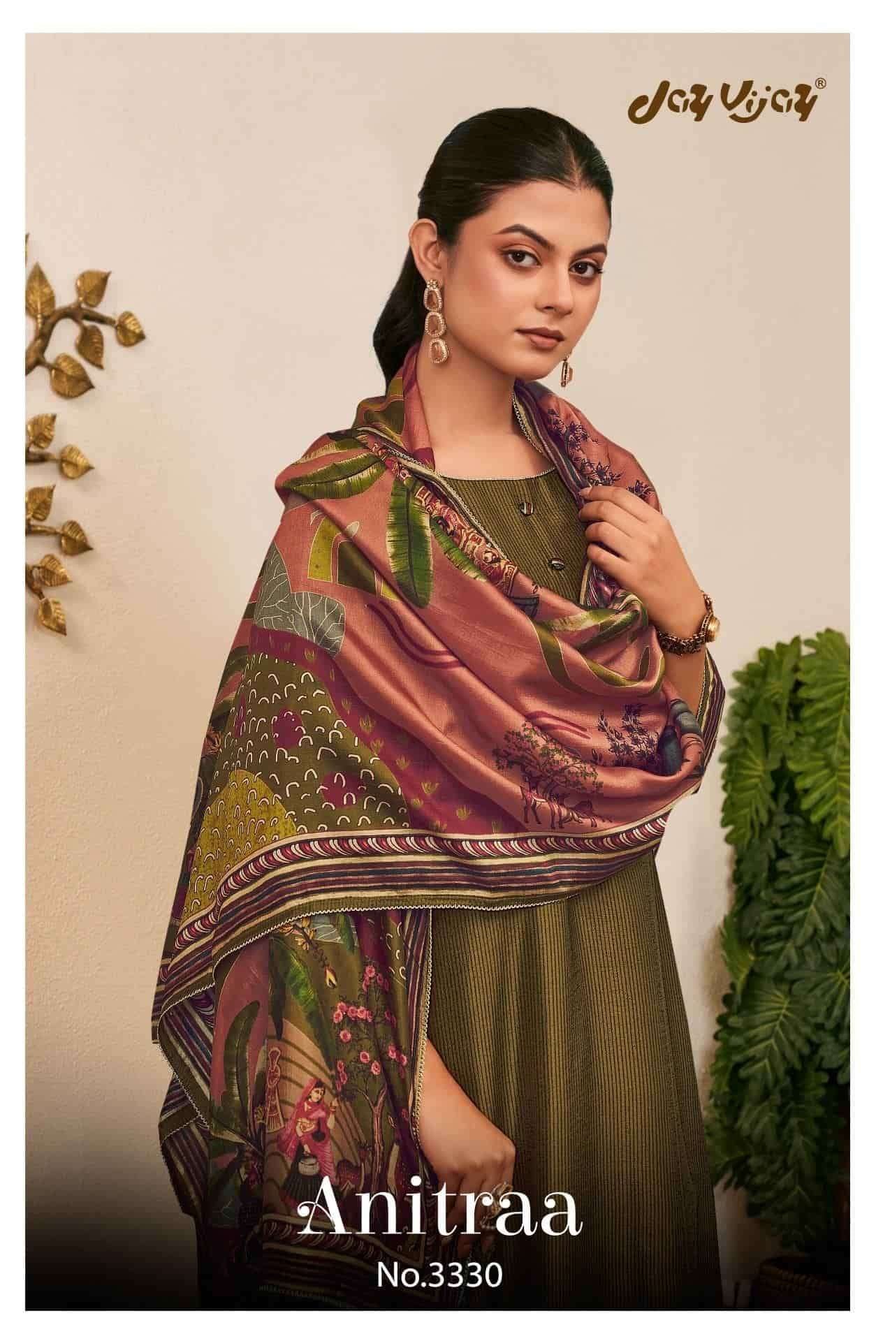 Jay Vijay Anitraa 3330 Bemberg Tussar Silk Dress Material