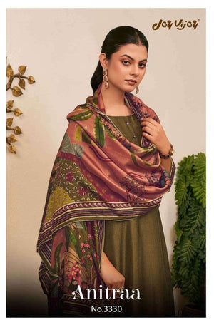Jay Vijay Anitraa 3330 Bemberg Tussar Silk Dress Material