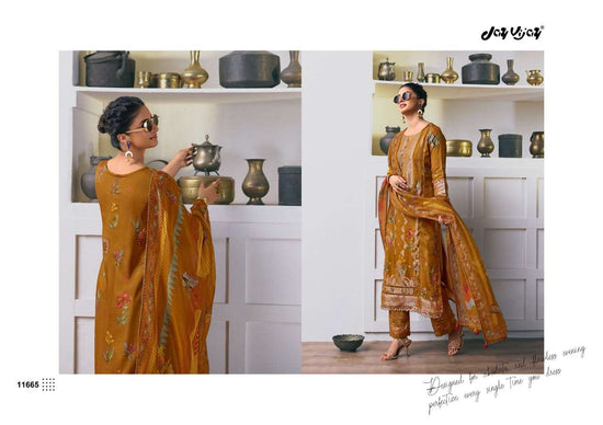 Jay Vijay Arundhati Pure Bemberg Silk Digital Print Embroidered Unstitched Suit