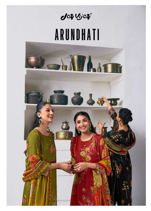 Jay Vijay Arundhati Pure Bemberg Silk Digital Print Embroidered Unstitched Suit