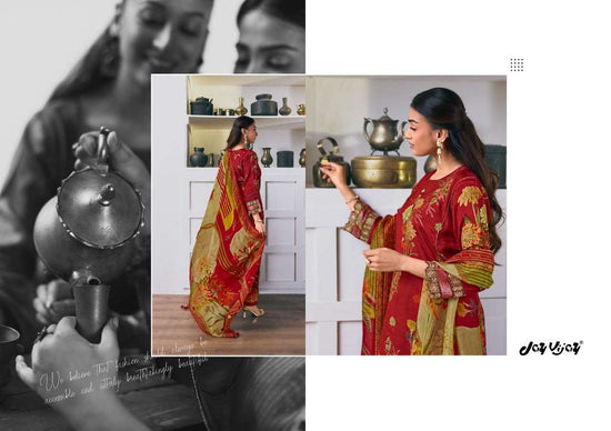 Jay Vijay Arundhati Pure Bemberg Silk Digital Print Embroidered Unstitched Suit