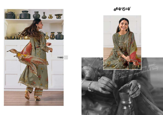 Jay Vijay Arundhati Pure Bemberg Silk Digital Print Embroidered Unstitched Suit