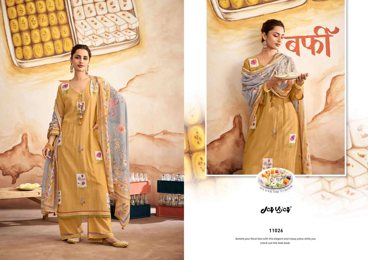 Jay Vijay Barfi Mal Chanderi Dress Material