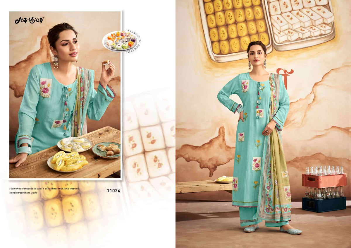 Jay Vijay Barfi Mal Chanderi Dress Material