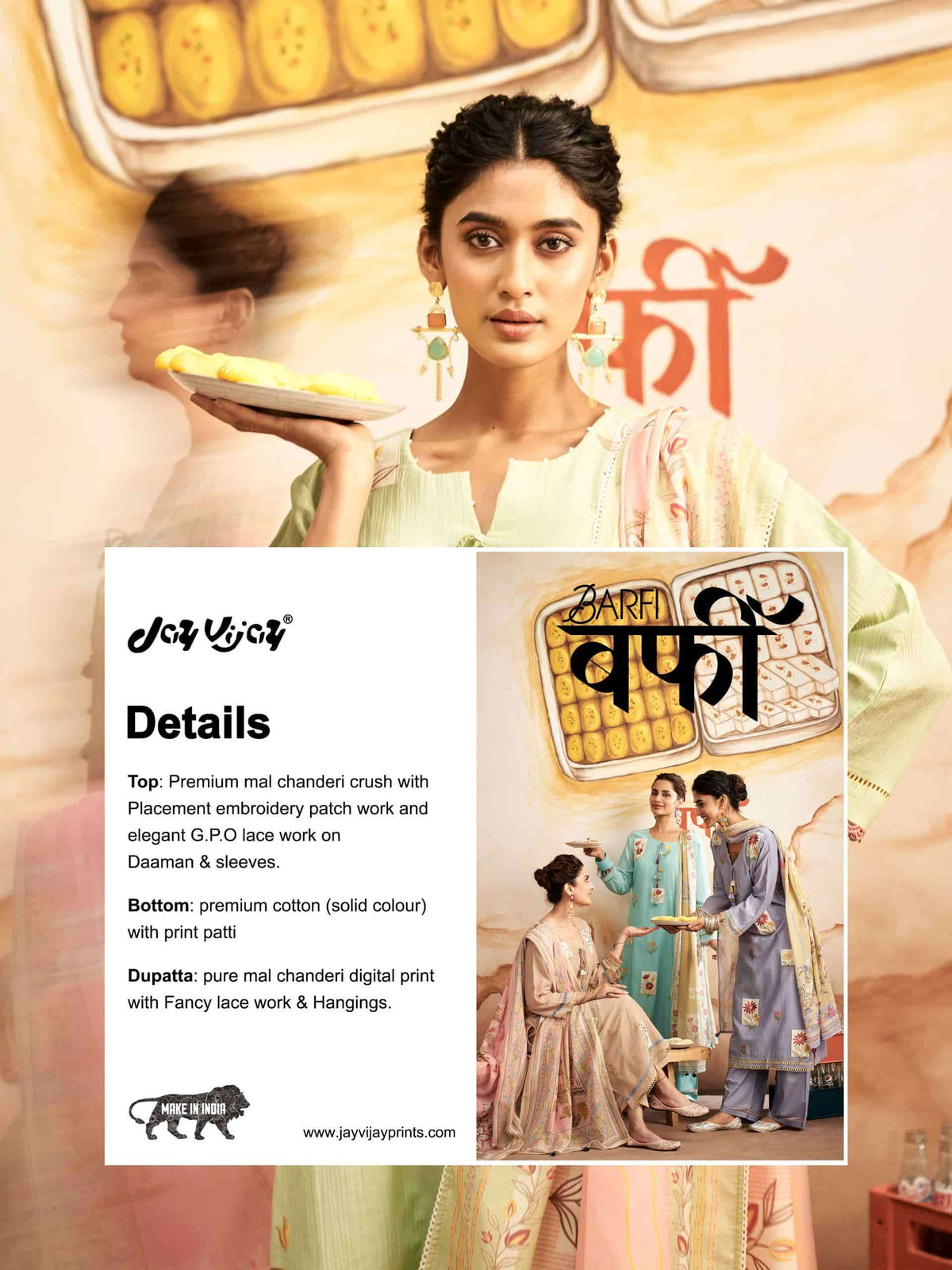 Jay Vijay Barfi Mal Chanderi Dress Material