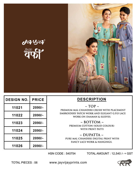 Jay Vijay Barfi Mal Chanderi Dress Material