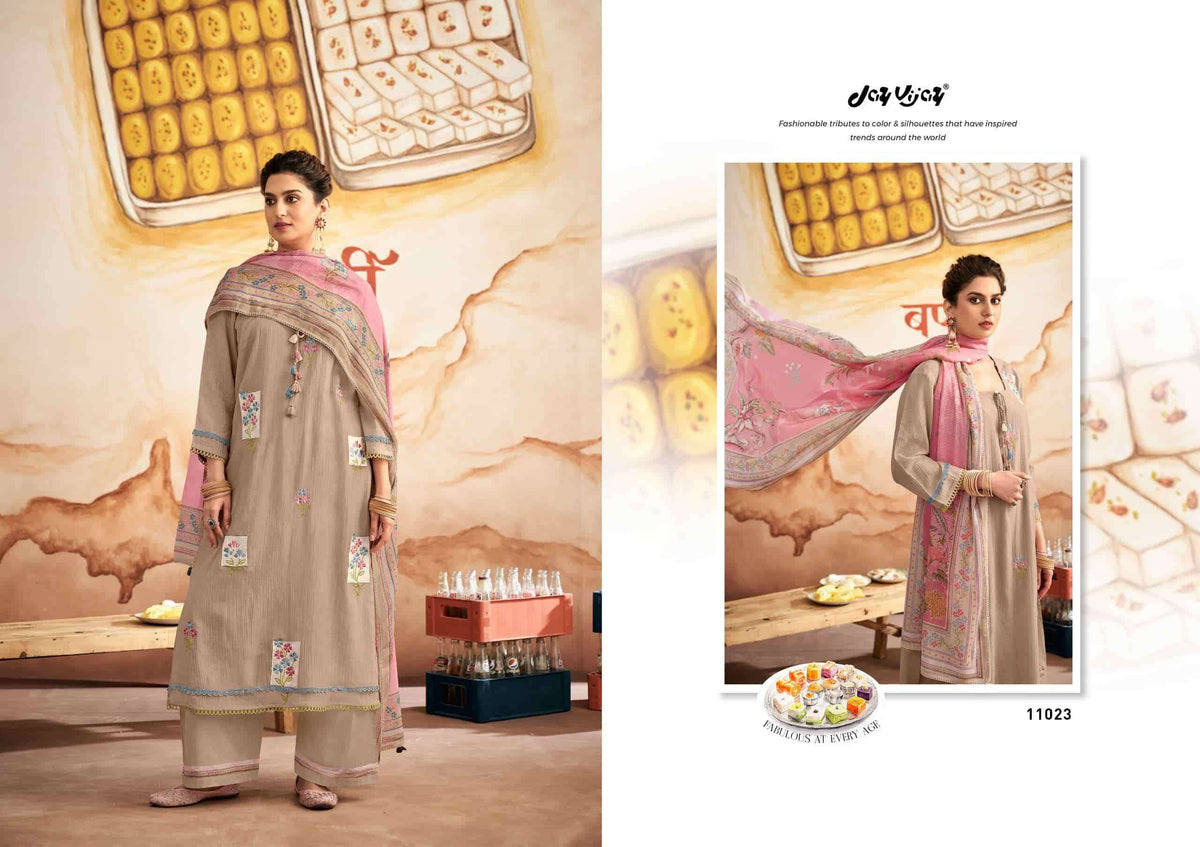 Jay Vijay Barfi Mal Chanderi Dress Material
