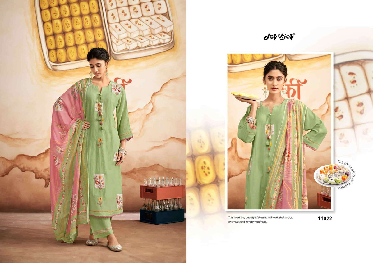 Jay Vijay Barfi Mal Chanderi Dress Material