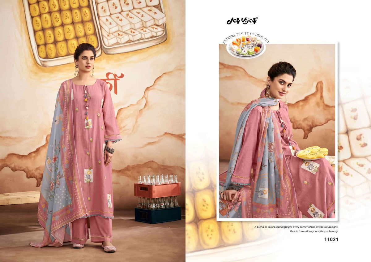 Jay Vijay Barfi Mal Chanderi Dress Material