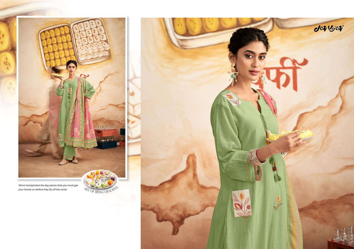 Jay Vijay Barfi Mal Chanderi Dress Material