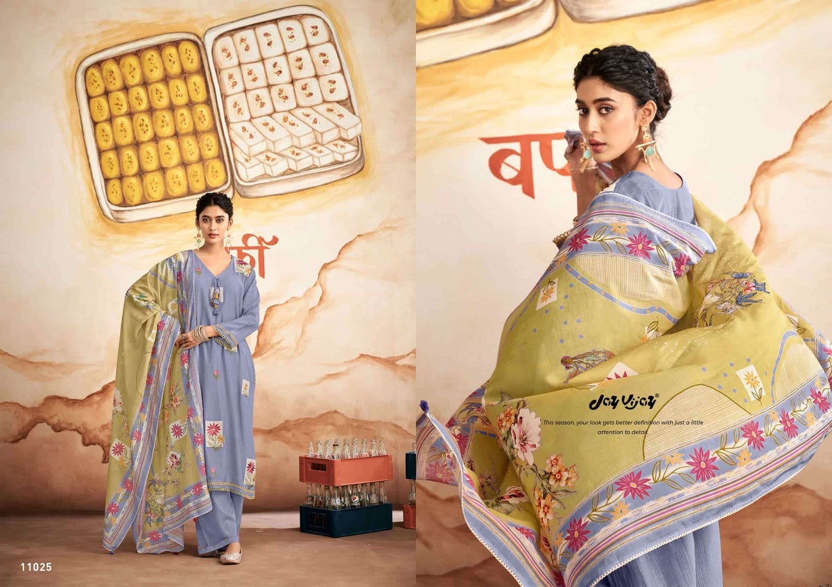 Jay Vijay Barfi Mal Chanderi Dress Material