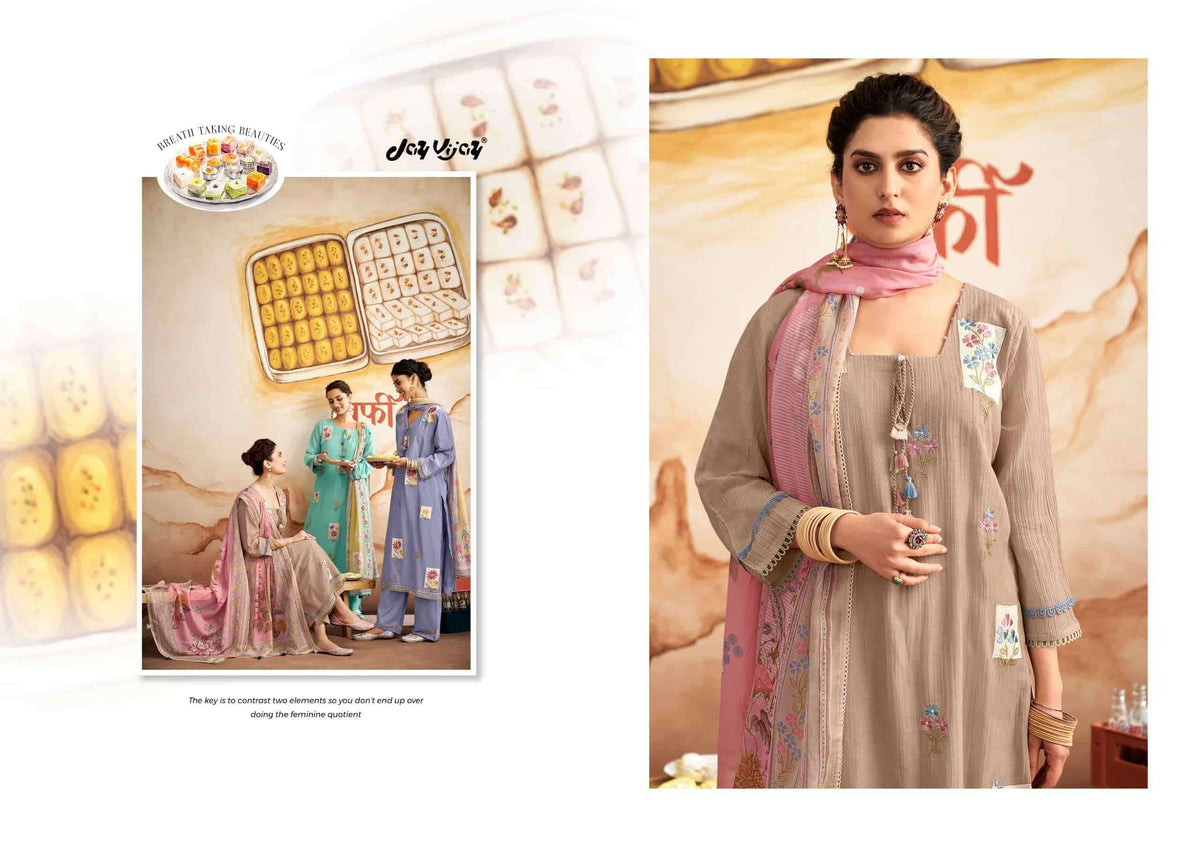 Jay Vijay Barfi Mal Chanderi Dress Material