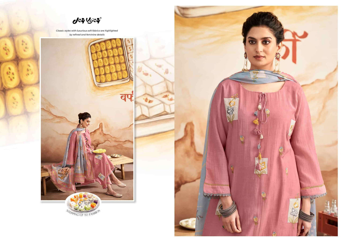 Jay Vijay Barfi Mal Chanderi Dress Material