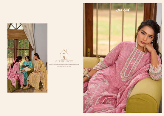 Jay Vijay Basera Mal Mal Cotton Embroidered Dress Material