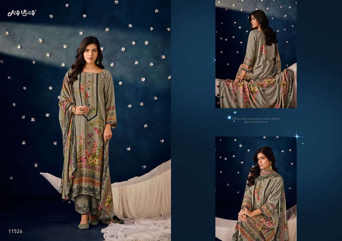 Jay Vijay Chandni Pashmina Jacquard Unstitched Dress Material