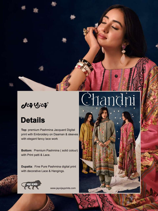 Jay Vijay Chandni Pashmina Jacquard Unstitched Dress Material