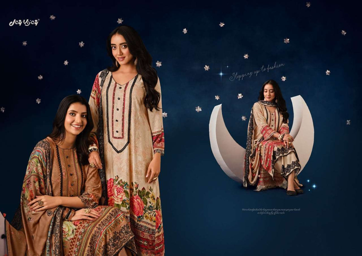 Jay Vijay Chandni Pashmina Jacquard Unstitched Dress Material