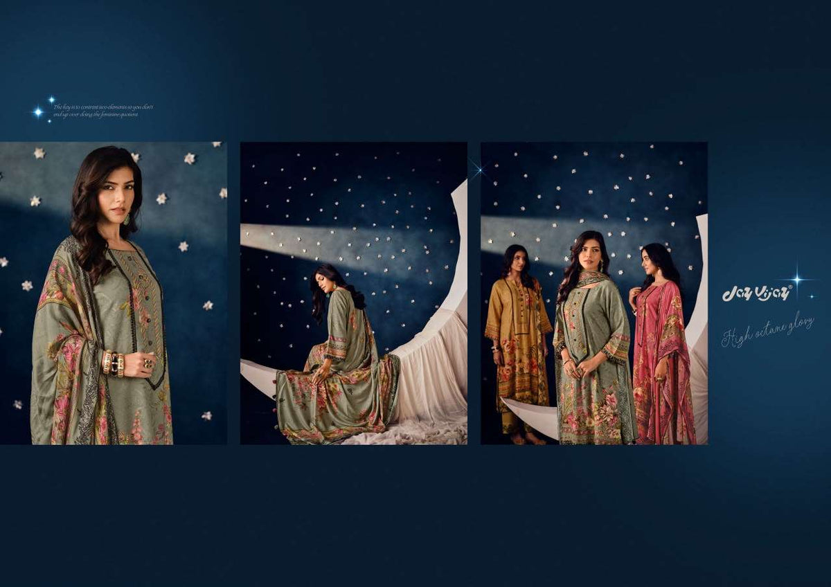 Jay Vijay Chandni Pashmina Jacquard Unstitched Dress Material