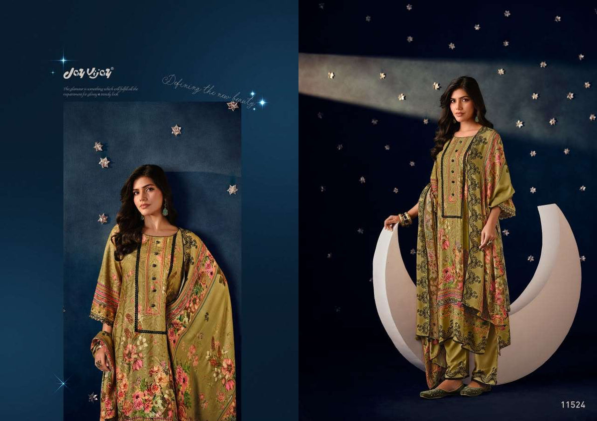 Jay Vijay Chandni Pashmina Jacquard Unstitched Dress Material