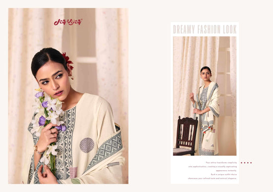 Jay Vijay Classic Vibes Cotton Jacquard Embroidered Dress Material
