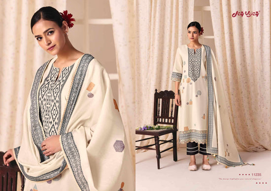 Jay Vijay Classic Vibes Cotton Jacquard Embroidered Dress Material