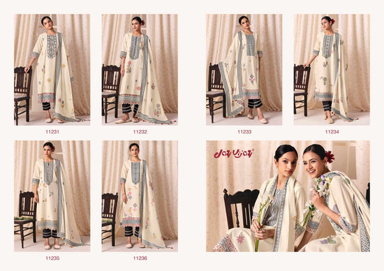 Jay Vijay Classic Vibes Cotton Jacquard Embroidered Dress Material