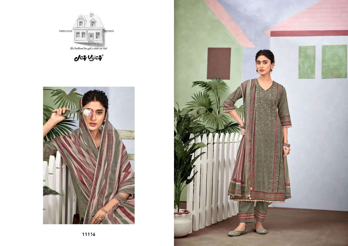 Jay Vijay Dil Daar Premium Cotton Dress Material - Amrah Wholesale
