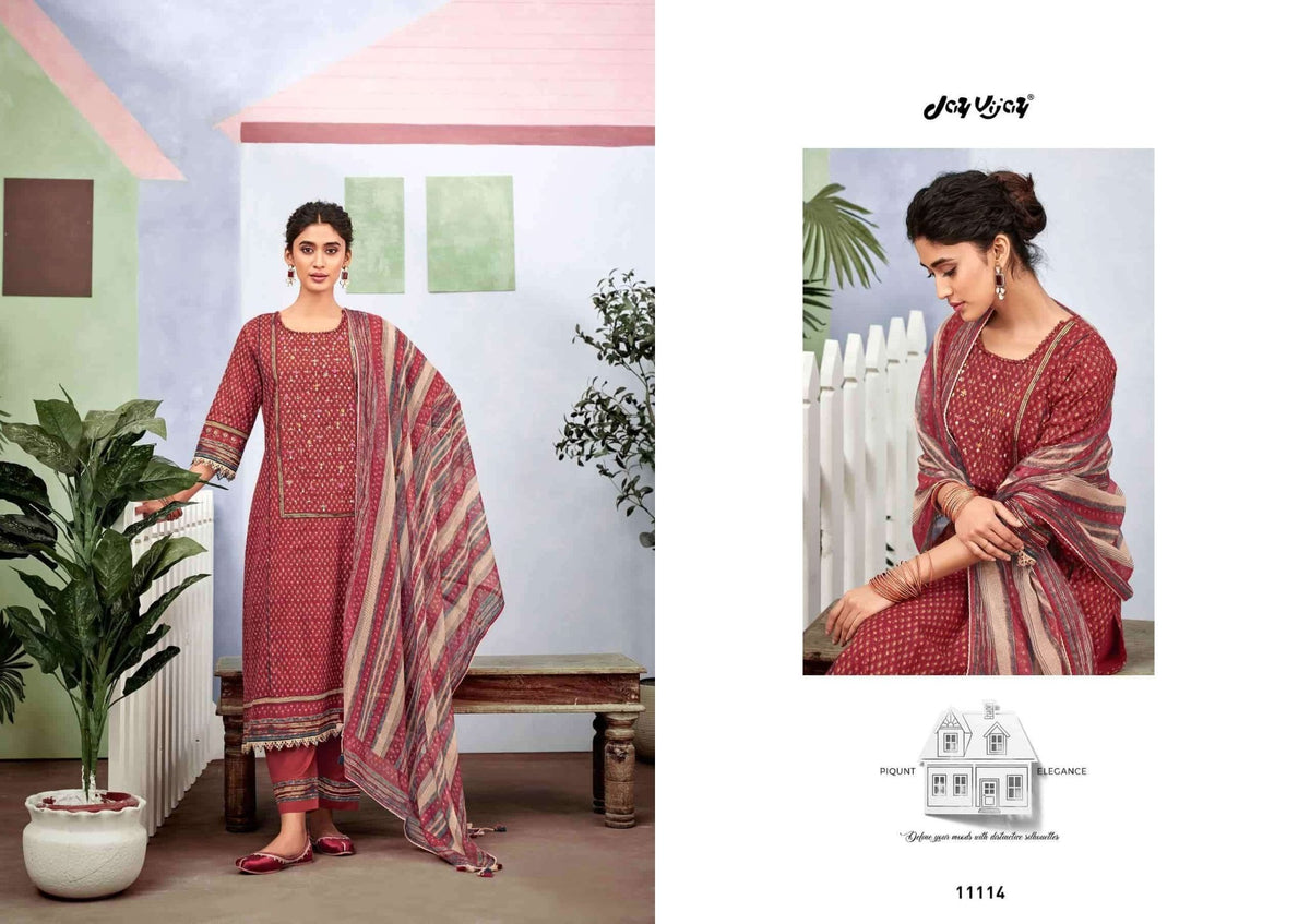 Jay Vijay Dil Daar Premium Cotton Dress Material - Amrah Wholesale