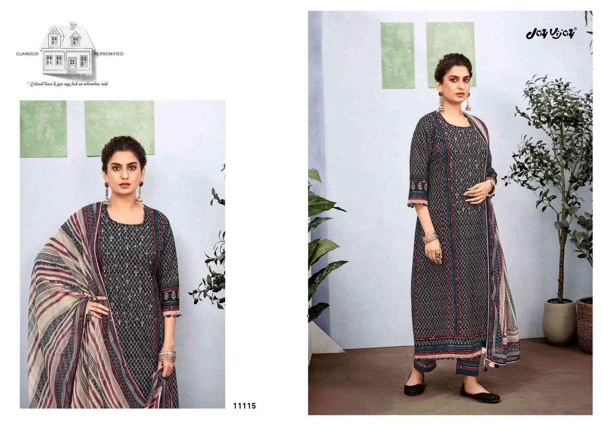 Jay Vijay Dil Daar Premium Cotton Dress Material - Amrah Wholesale