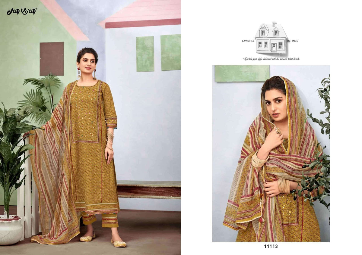 Jay Vijay Dil Daar Premium Cotton Dress Material - Amrah Wholesale