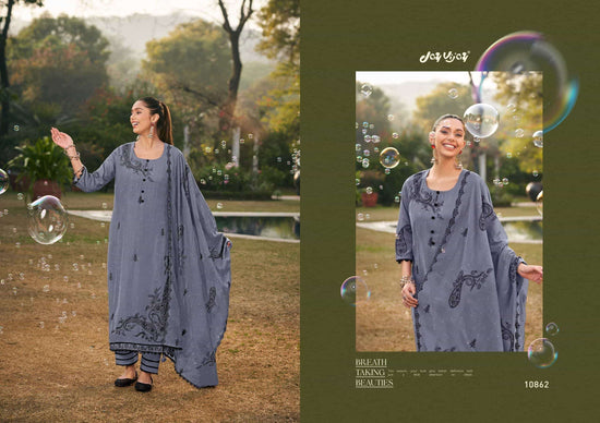Jay Vijay Dorika Premium Malai Chanderi Embroidered Dress Material