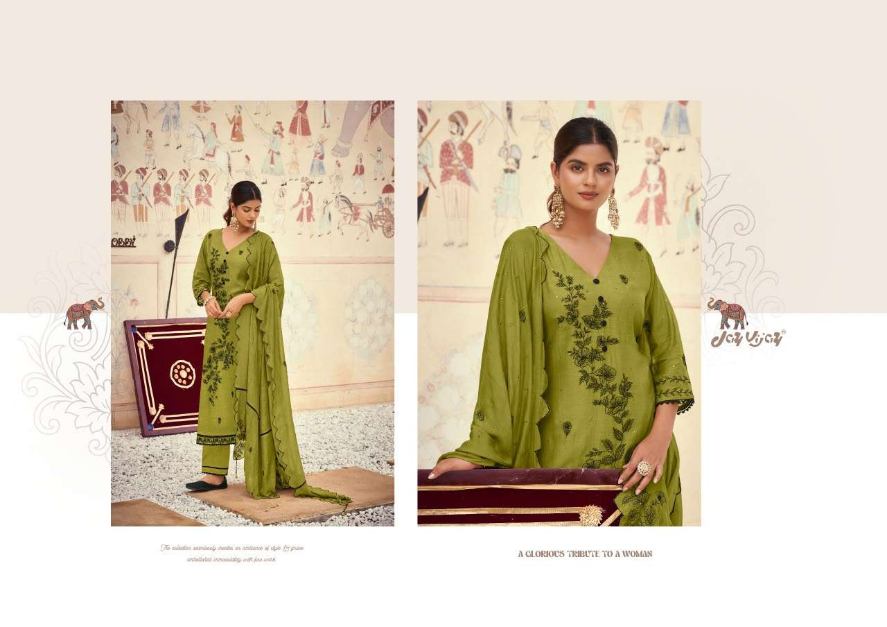 Jay Vijay Dorika Vol 2 Malai Chanderi Dress Material