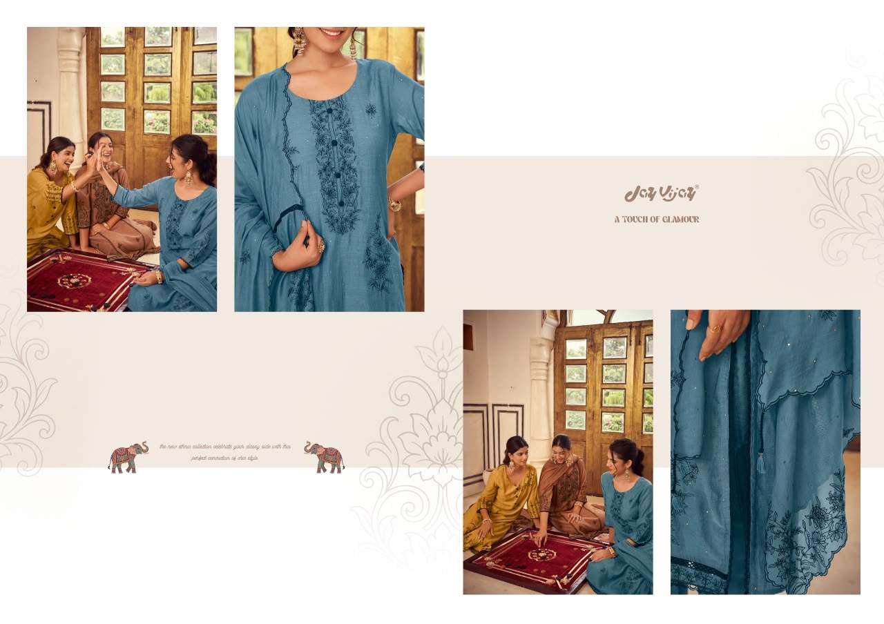 Jay Vijay Dorika Vol 2 Malai Chanderi Dress Material