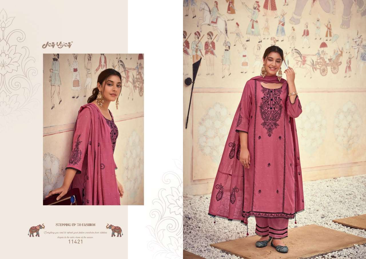 Jay Vijay Dorika Vol 2 Malai Chanderi Dress Material