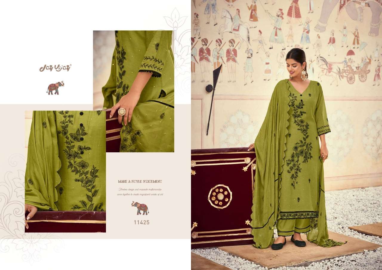 Jay Vijay Dorika Vol 2 Malai Chanderi Dress Material