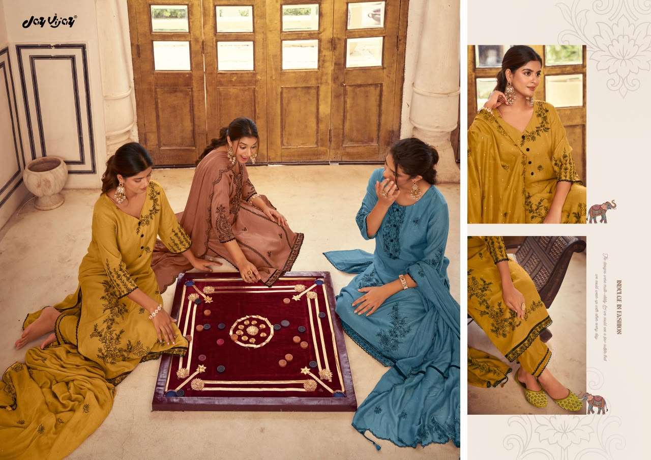 Jay Vijay Dorika Vol 2 Malai Chanderi Dress Material