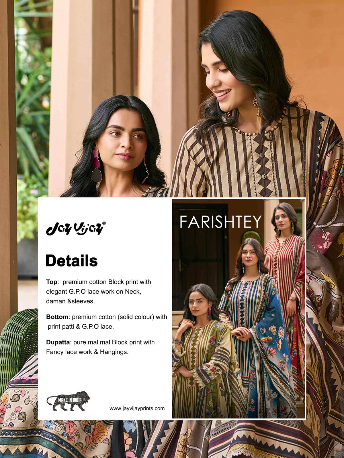 Jay Vijay Farishtey Premium Cotton Dress Material