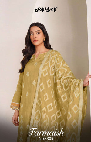 Jay Vijay Farmaish 3305 Mal Chanderi Jacquard Dress Material
