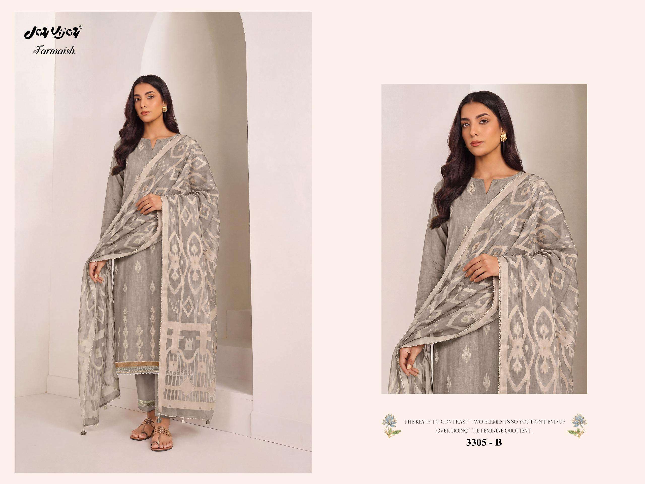 Jay Vijay Farmaish 3305 Mal Chanderi Jacquard Dress Material