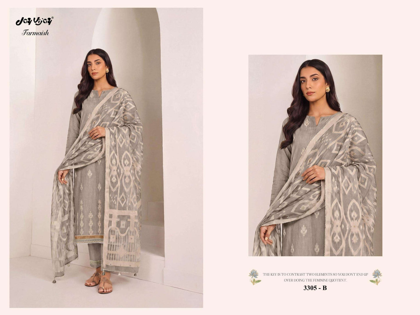Jay Vijay Farmaish 3305 Mal Chanderi Jacquard Dress Material - Amrah Wholesale