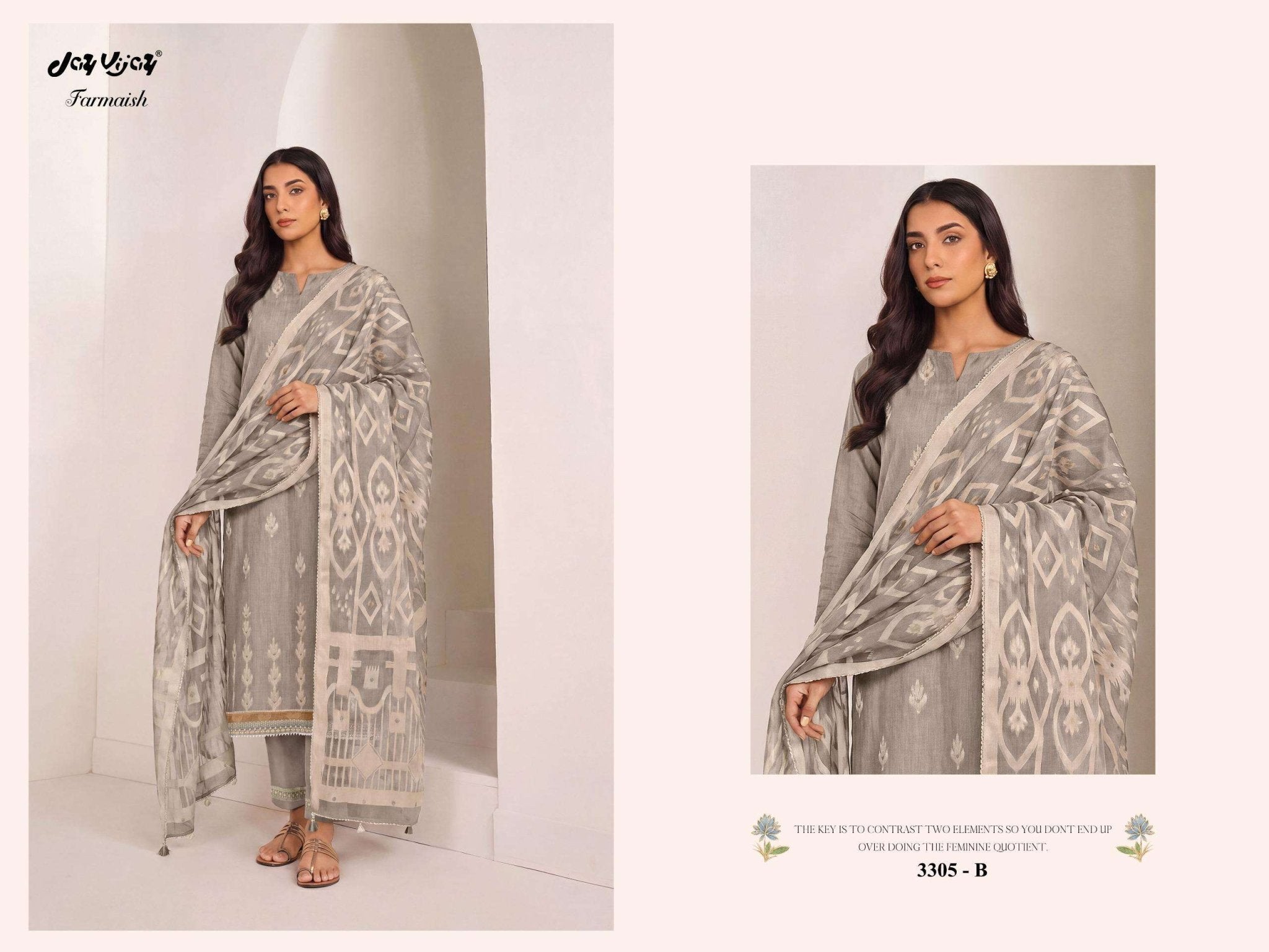 Jay Vijay Farmaish 3305 Mal Chanderi Jacquard Dress Material - Amrah Wholesale