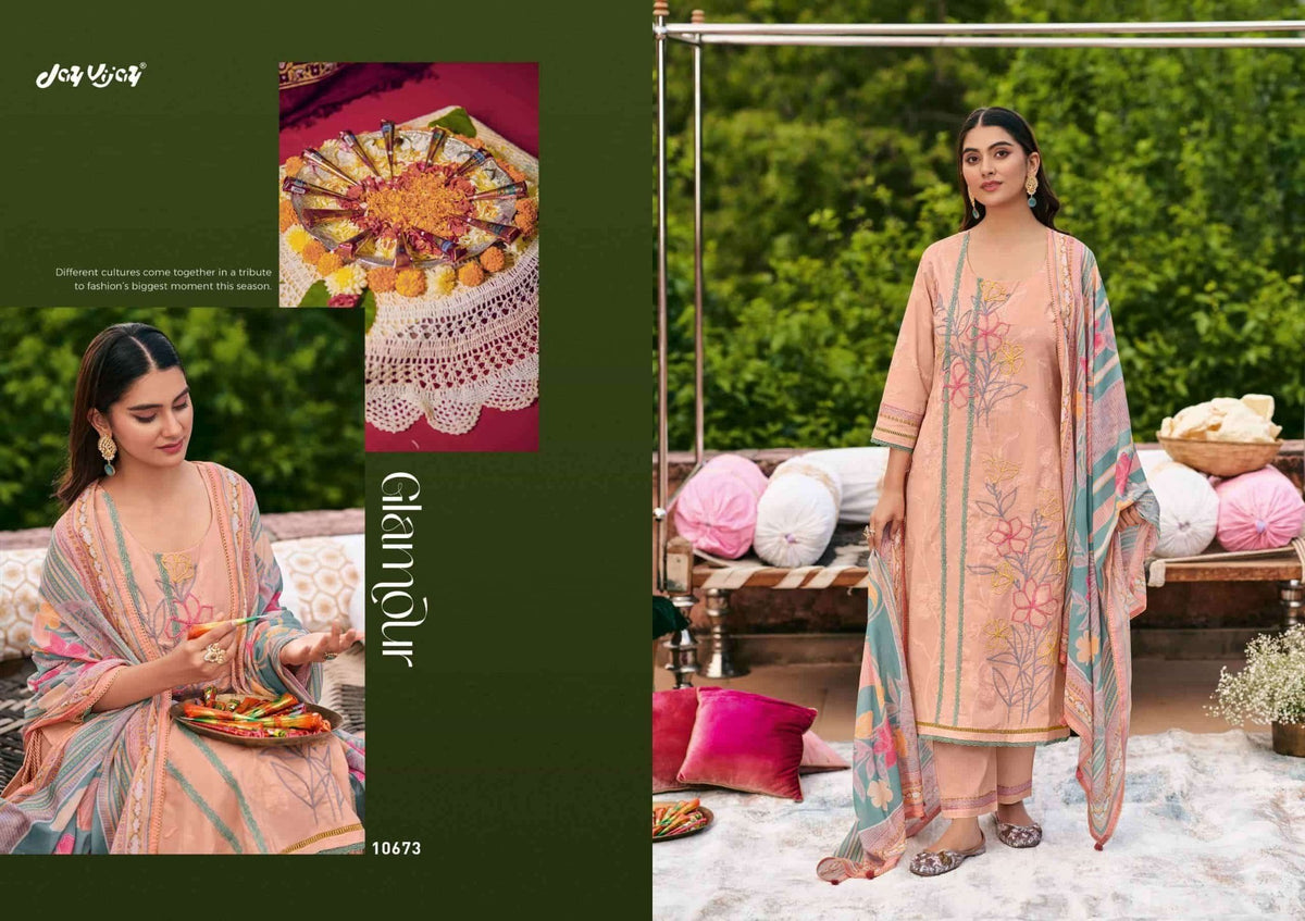 Jay Vijay Fitrah Premium Cotton Dress Material - Amrah Wholesale