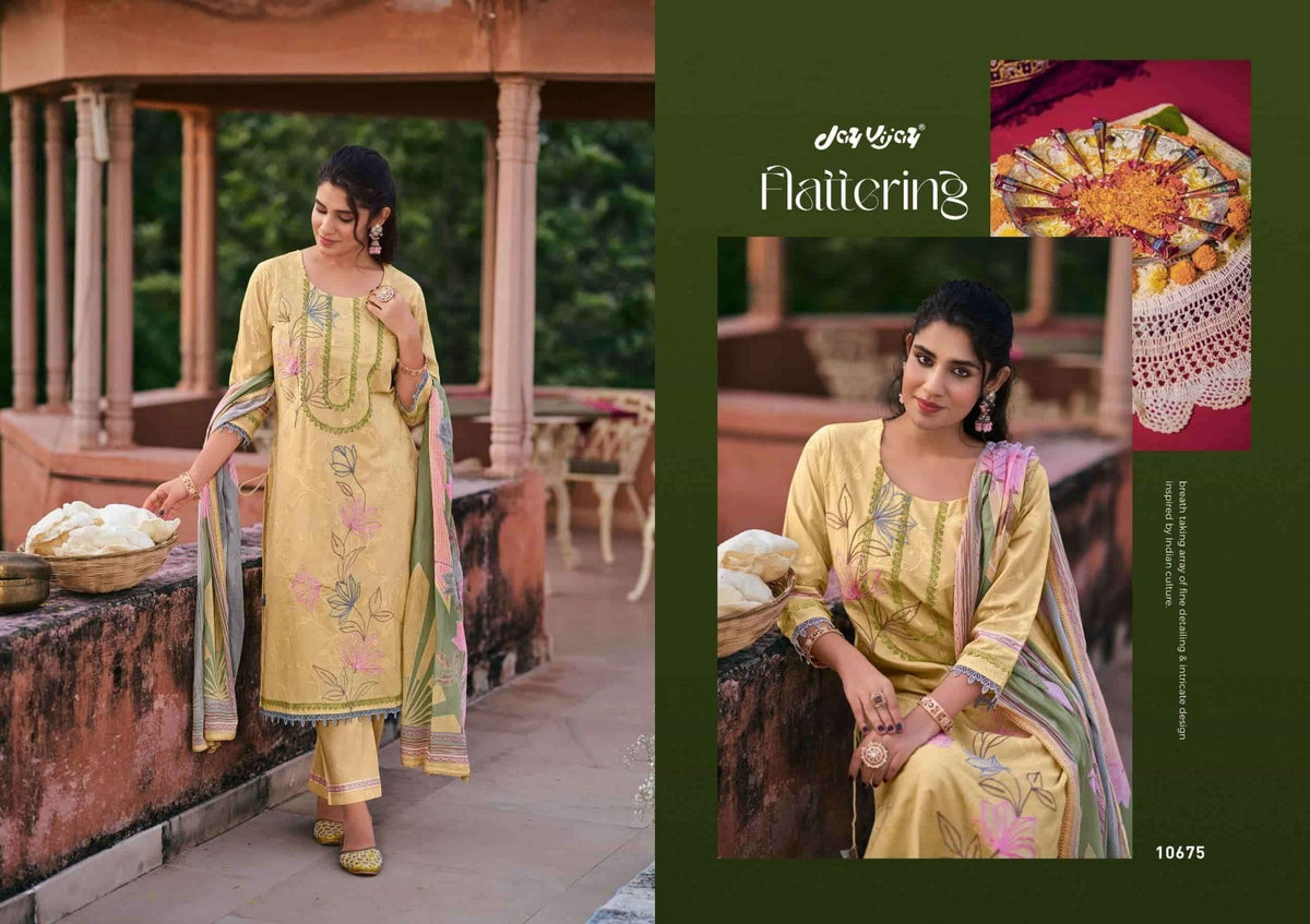 Jay Vijay Fitrah Premium Cotton Dress Material - Amrah Wholesale