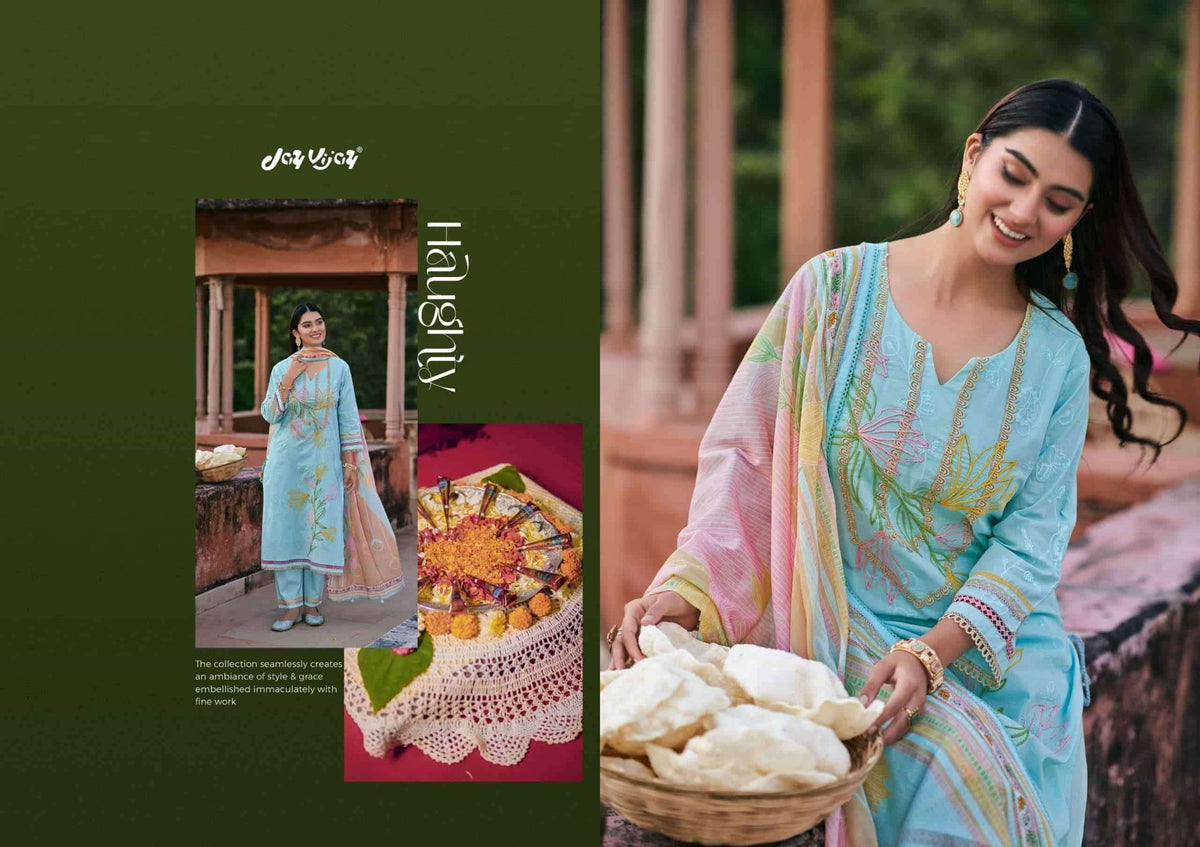 Jay Vijay Fitrah Premium Cotton Dress Material - Amrah Wholesale