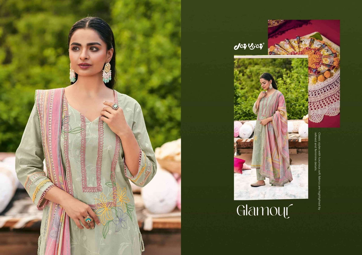 Jay Vijay Fitrah Premium Cotton Dress Material - Amrah Wholesale
