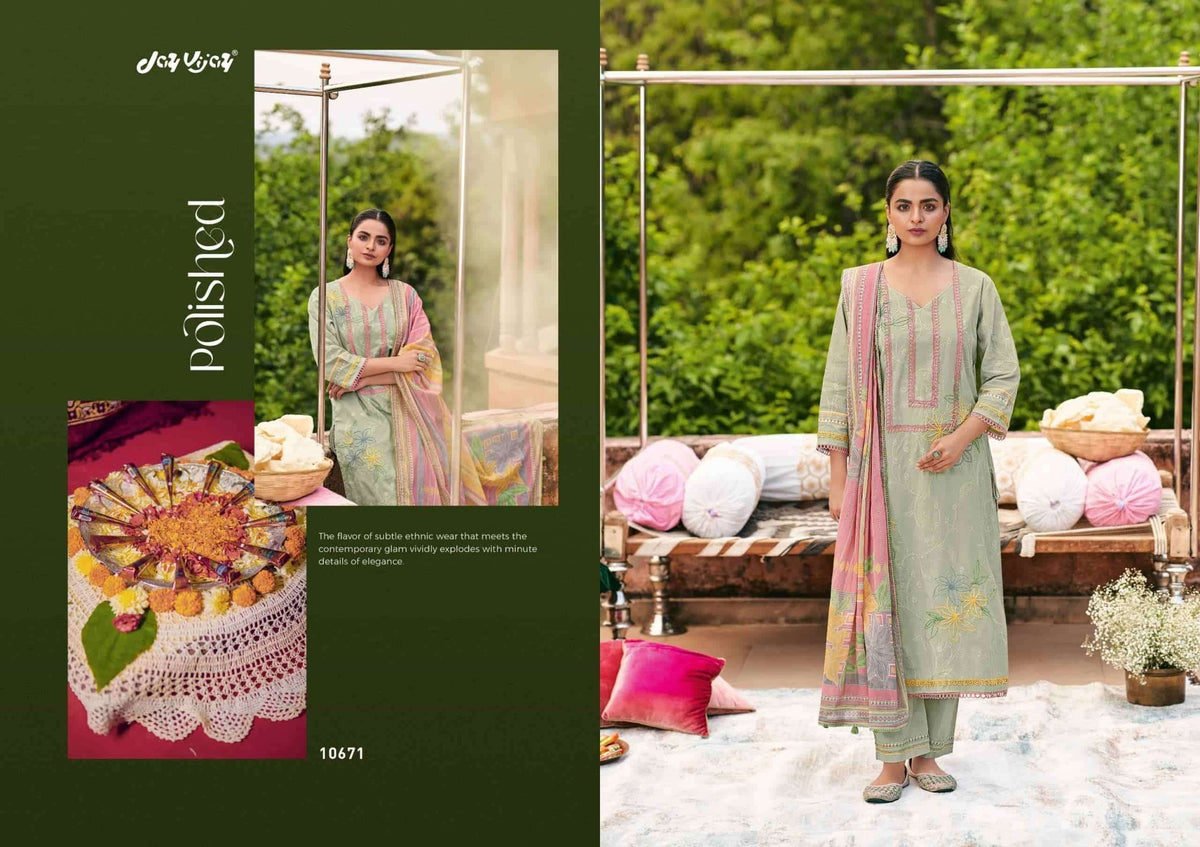 Jay Vijay Fitrah Premium Cotton Dress Material - Amrah Wholesale