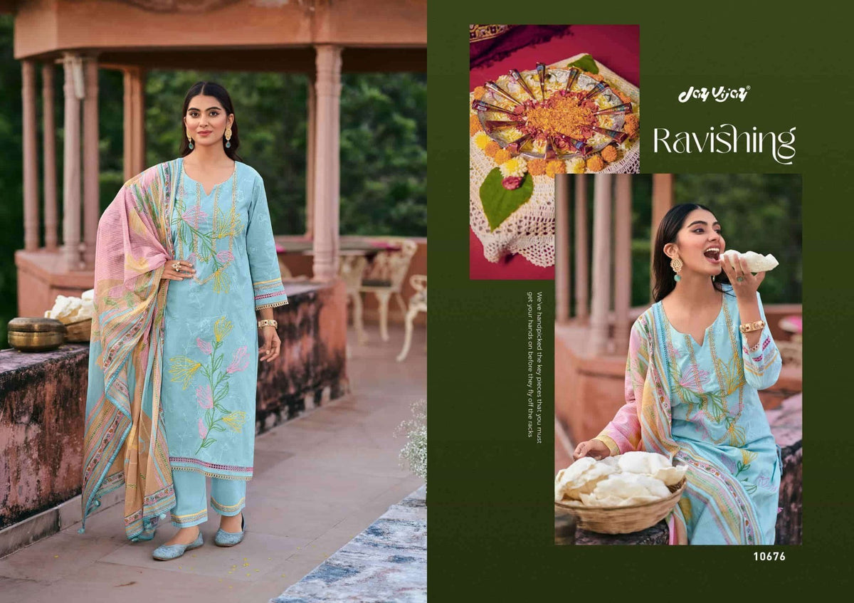 Jay Vijay Fitrah Premium Cotton Dress Material - Amrah Wholesale