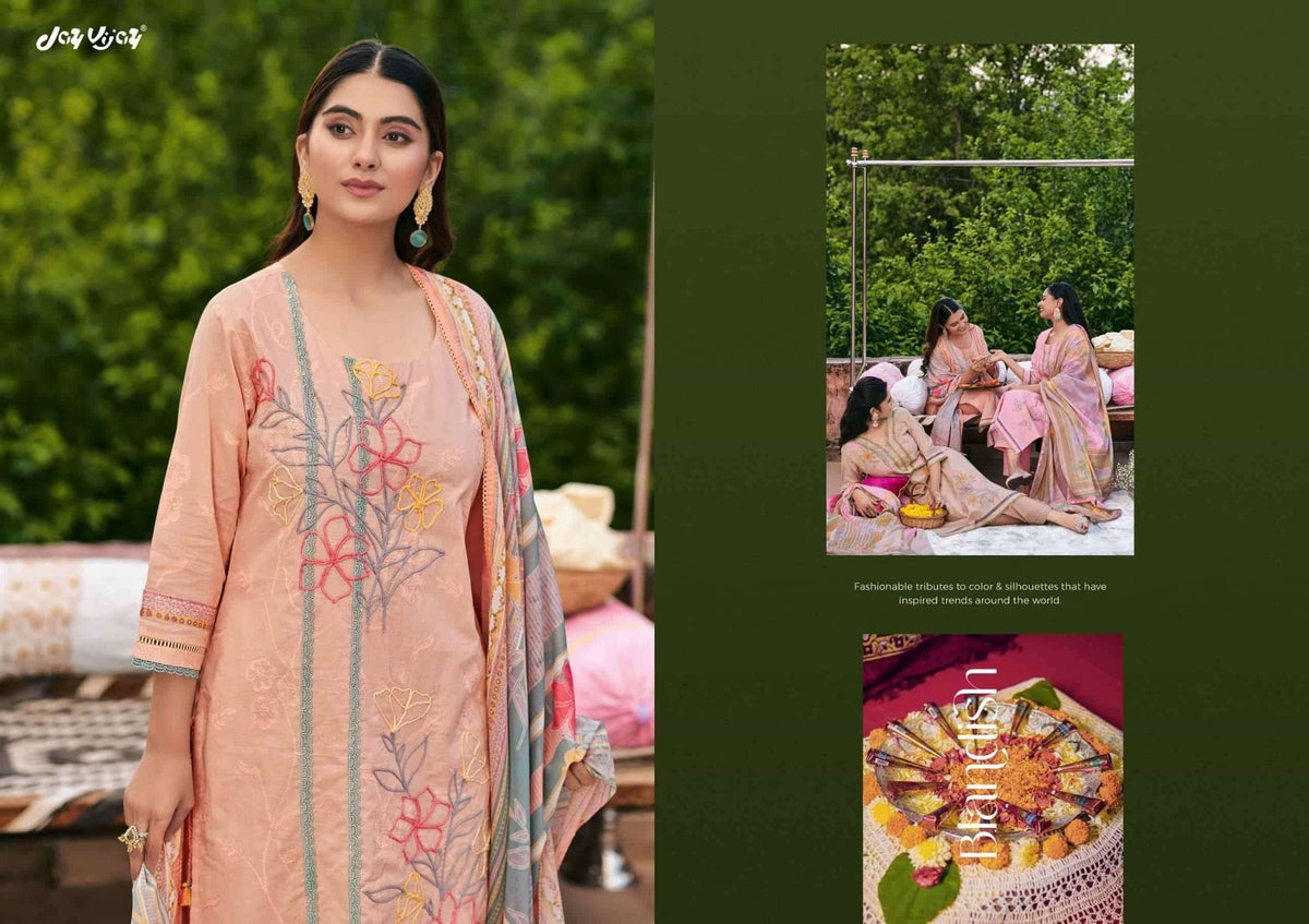 Jay Vijay Fitrah Premium Cotton Dress Material - Amrah Wholesale