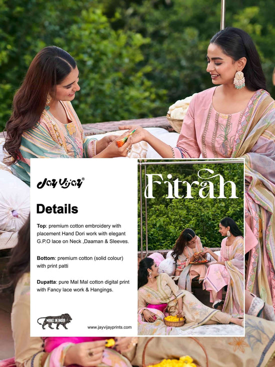 Jay Vijay Fitrah Premium Cotton Dress Material - Amrah Wholesale