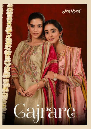 Jay Vijay Gajrare Pure Silk Dress Material